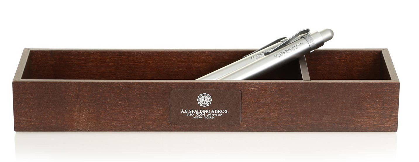 PORTA PENNE ORRIZONTALE + CLIP - WOODEN - TESTA DI MORO