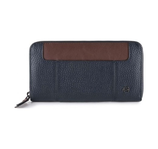Portafoglio donna 4 soffietti con zip RFID SCOTT BLU SCURO