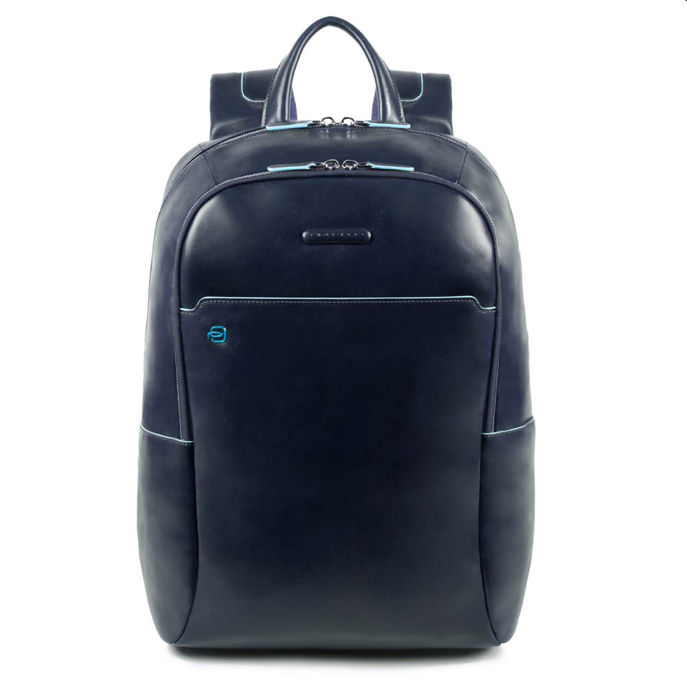 Zaino grande in pelle porta PC 15,6" e porta iPad®10,5"/iPad 9,7" Blue Square Blu