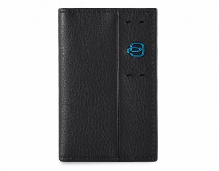 Porta carte di credito verticale in pelle P15 Nero