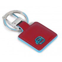 PORTACHIAVI PELLE ANELLA E MOSCHETTONE - BLUE SQUARE - ROSSO
