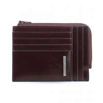 Bustina portamonete documenti card RFID BLUE SQUARE MOGANO