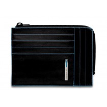 Bustina portamonete documenti 8 card RFID Blue Square Nero