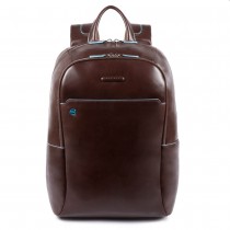 Zaino grande in pelle porta PC 15,6" e porta iPad®10,5"/iPad 9,7" Blue Square Mogano