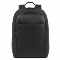 Zaino grande in pelle porta PC 15,6" e porta iPad®10,5"/iPad 9,7" Black Square Nero