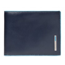 Portafoglio uomo porta 12 carte di credito RFID Blue Square Blu