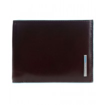 Portafoglio uomo porta 12 carte di credito RFID Blue Square Mogano