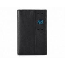 Porta carte di credito verticale in pelle P15 Nero