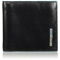 Portafoglio uomo vert con ferma banconote Blue Square Nero